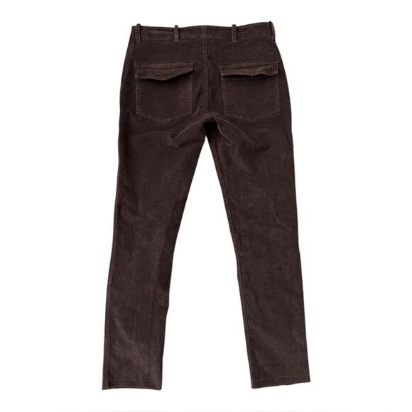 Nili Lotan Jenna Cropped Corduroy Patch Pocket Pants | Chocolate Brown | 0 - Picture 6 of 11